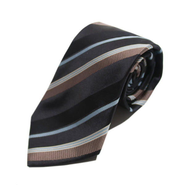 Hugo Boss Black Striped Italian Silk Tie. Luxmrkt.com menswear consignment Edmonton