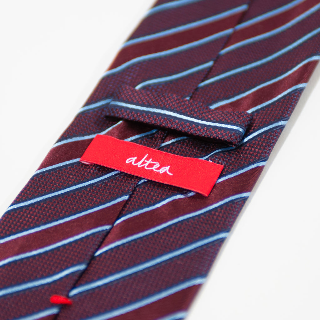 Altea Burgundy Striped Silk Tie