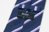 Hugo Boss Made in Italy Purple Striped Silk Tie