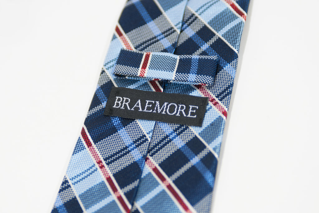 Braemore Blue Plaid Silk Tie