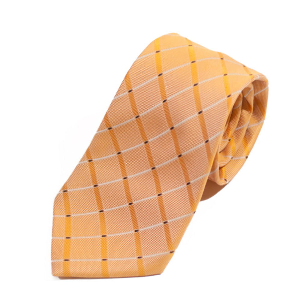 Cravattificia di Siena Peach Check Tie. Luxmrkt.com menswear consignment Edmonton.