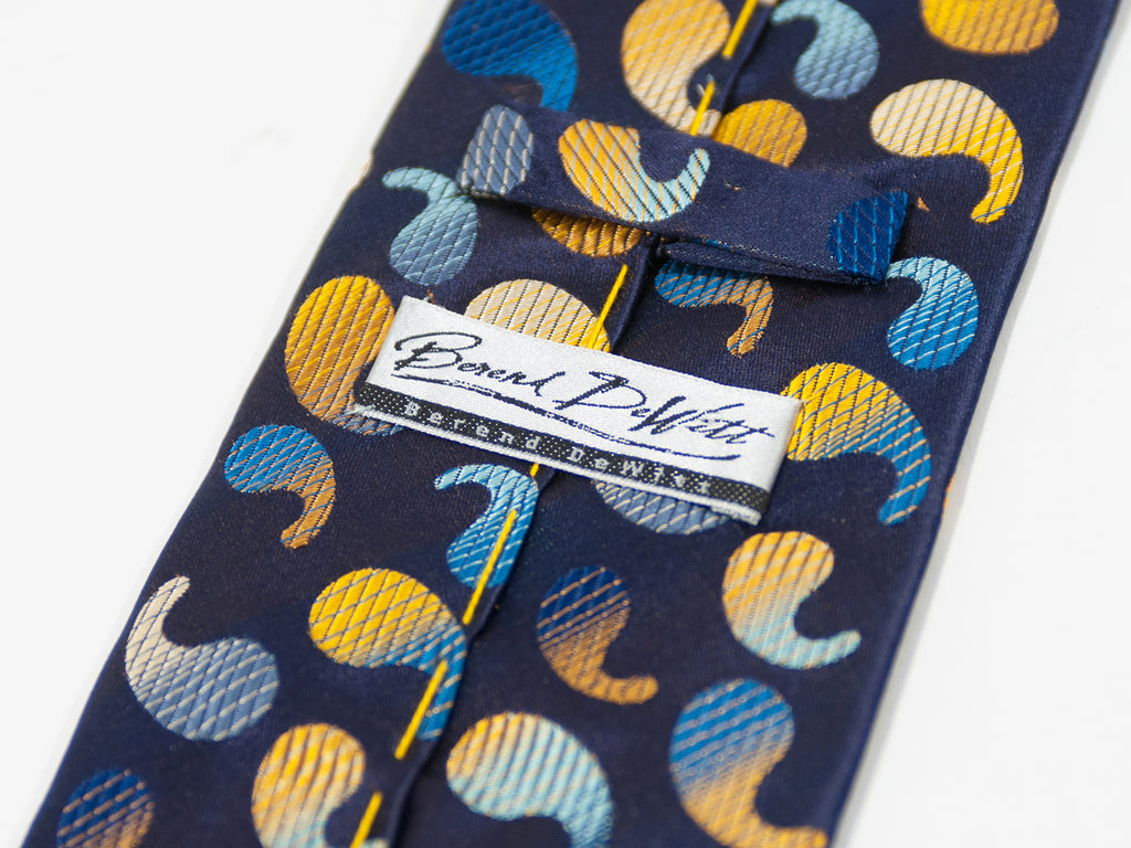 Berend DeWitt Navy Blue Paisley Silk Tie. Luxmrkt.com menswear consignment Edmonton.