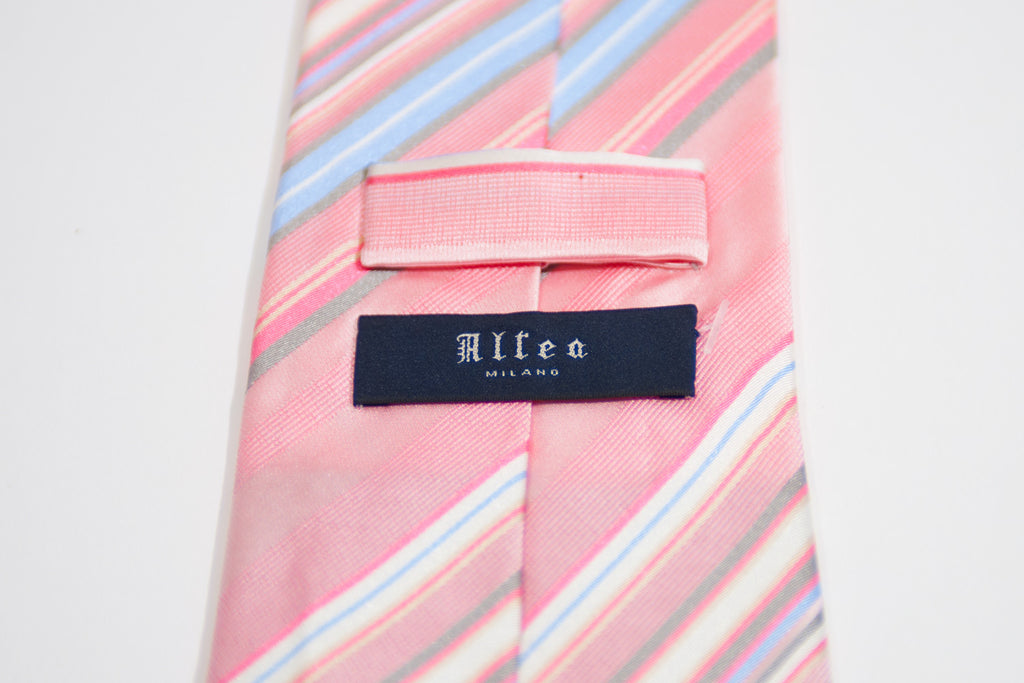 Altea Milano Pink Striped Silk Tie