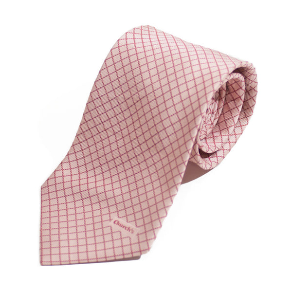 Church’s Pink Check Italian Silk Tie. Luxmrkt.com menswear consignment Edmonton