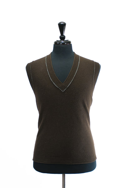 Hugo Boss Brown Virgin Wool Aritomo Vest