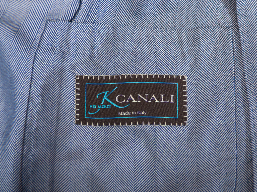 Canali Kei Lavender Herringbone Silk Cotton Blazer. Luxmrkt.com menswear consignment Edmonton.