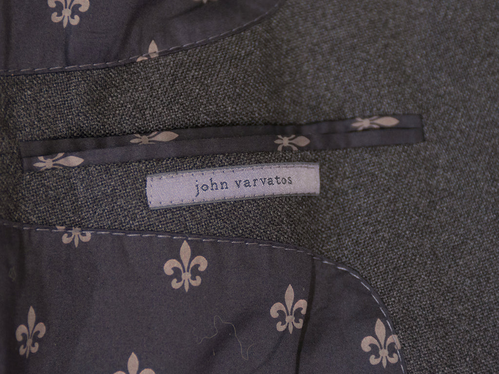 John Varvatos Grey Tweed Wool Blazer for Luxmrkt.com menswear consignment Edmonton