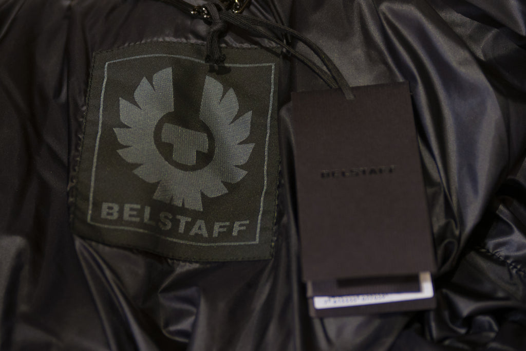 Belstaff Montfield Shearling Trim Multi-Pocket Coat in Mist Beige