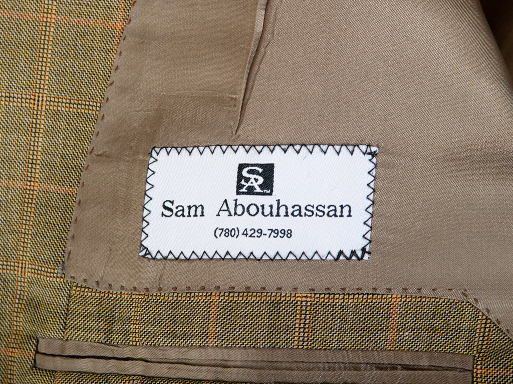 Sam Abouhassan Green Check Tessitura di Quaregna Ghione Wool Blazer for Luxmrkt.com Menswear Consignment Edmonton