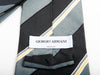 Giorgio Armani Black on Grey Shadow Stripe Silk Tie for Luxmrkt.com Menswear Consignment Edmonton