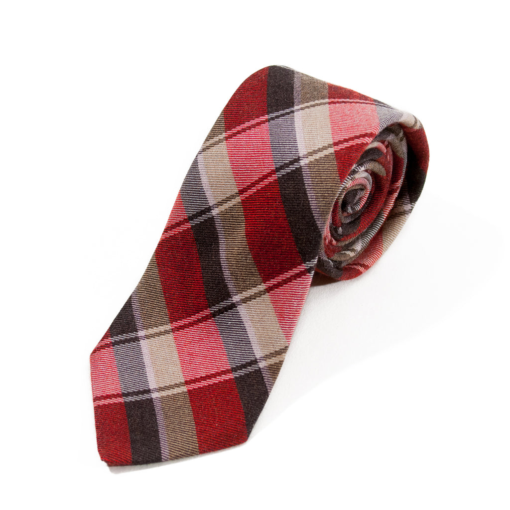 Ted Baker Dark Red Check Tie. Luxmrkt.com menswear consignment Edmonton