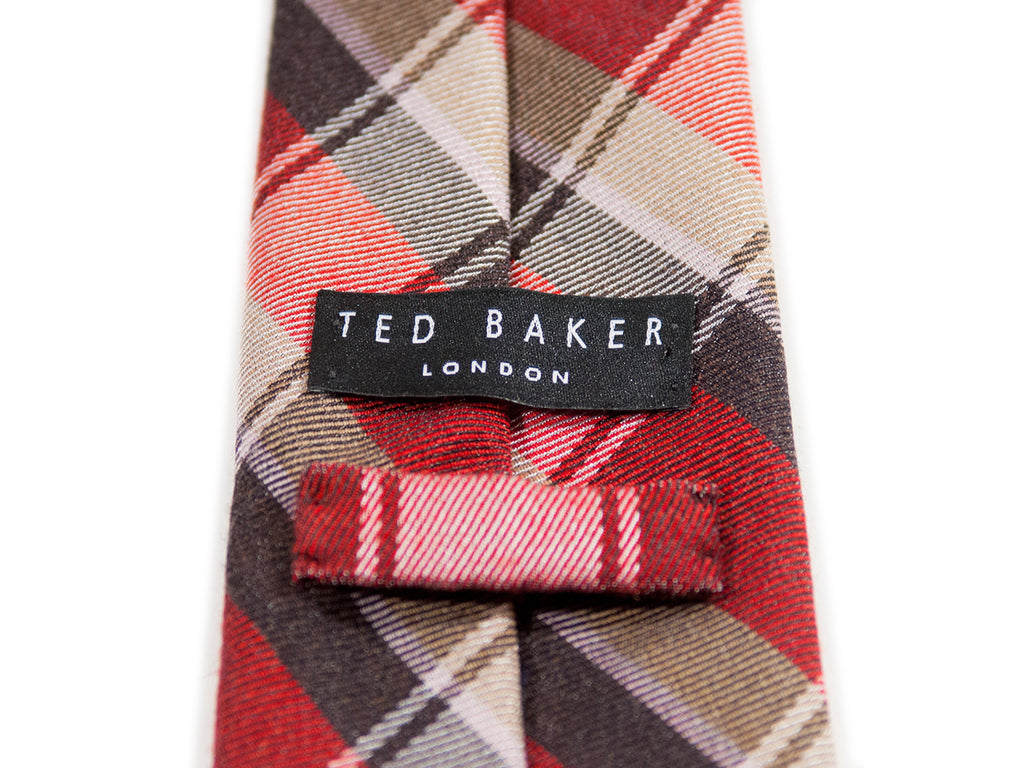 Ted Baker Dark Red Check Tie. Luxmrkt.com menswear consignment Edmonton