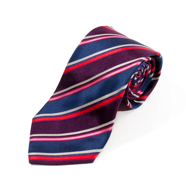 Hugo Boss Dark Purple Striped Tie. Luxmrkt.com menswear consignment Edmonton.